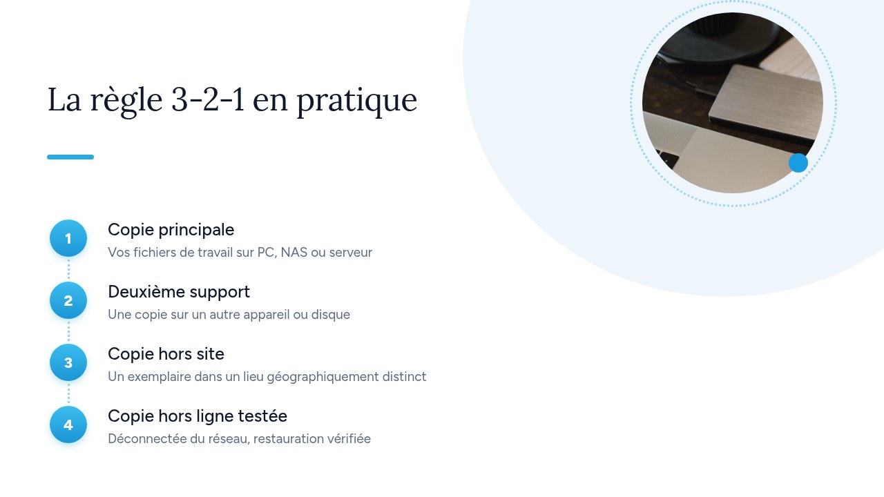 Disque dur externe utilisé pour une sauvegarde hors ligne